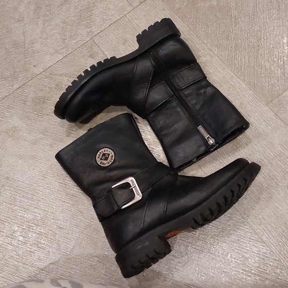 Harley-Davidson Womens Motorcycle Black Leather Boots Size 5.5 - Picture 5 of 11